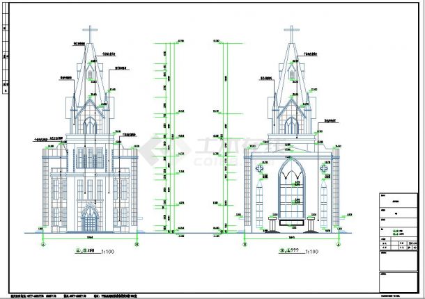 某地区教堂CAD规划图-图一