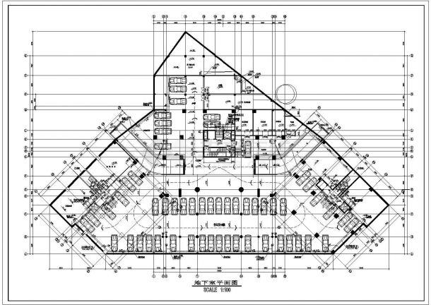 某五层带地下室商业广场建筑设计图-图一
