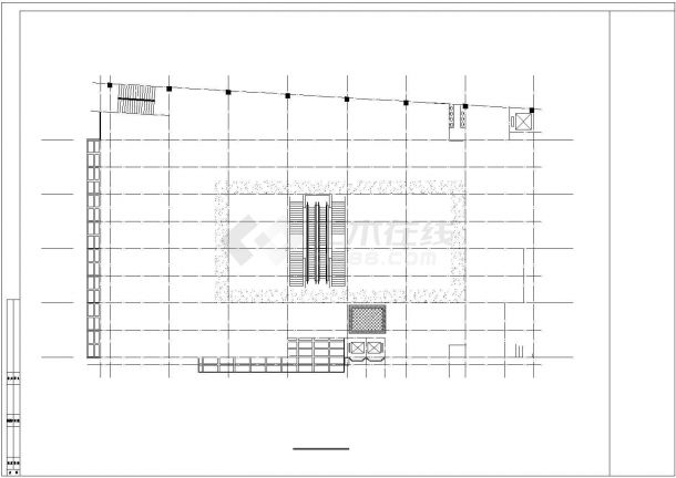 比较简单的商场建筑施工CAD图纸-图二