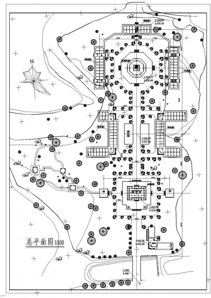 河北某寺庙规划总平面图，共一张_图1