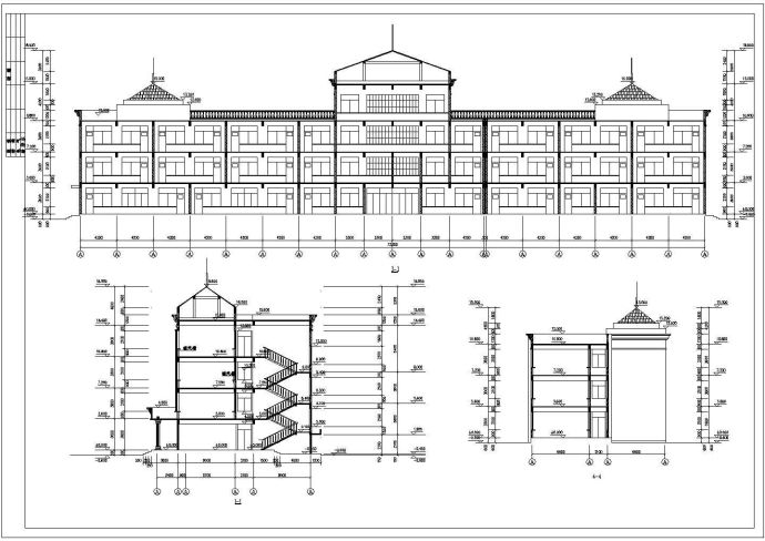 某地三层小学教学楼综合楼建筑设计规划图_图1