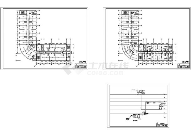 大酒店消防喷淋改造建施cad图，共三张-图一