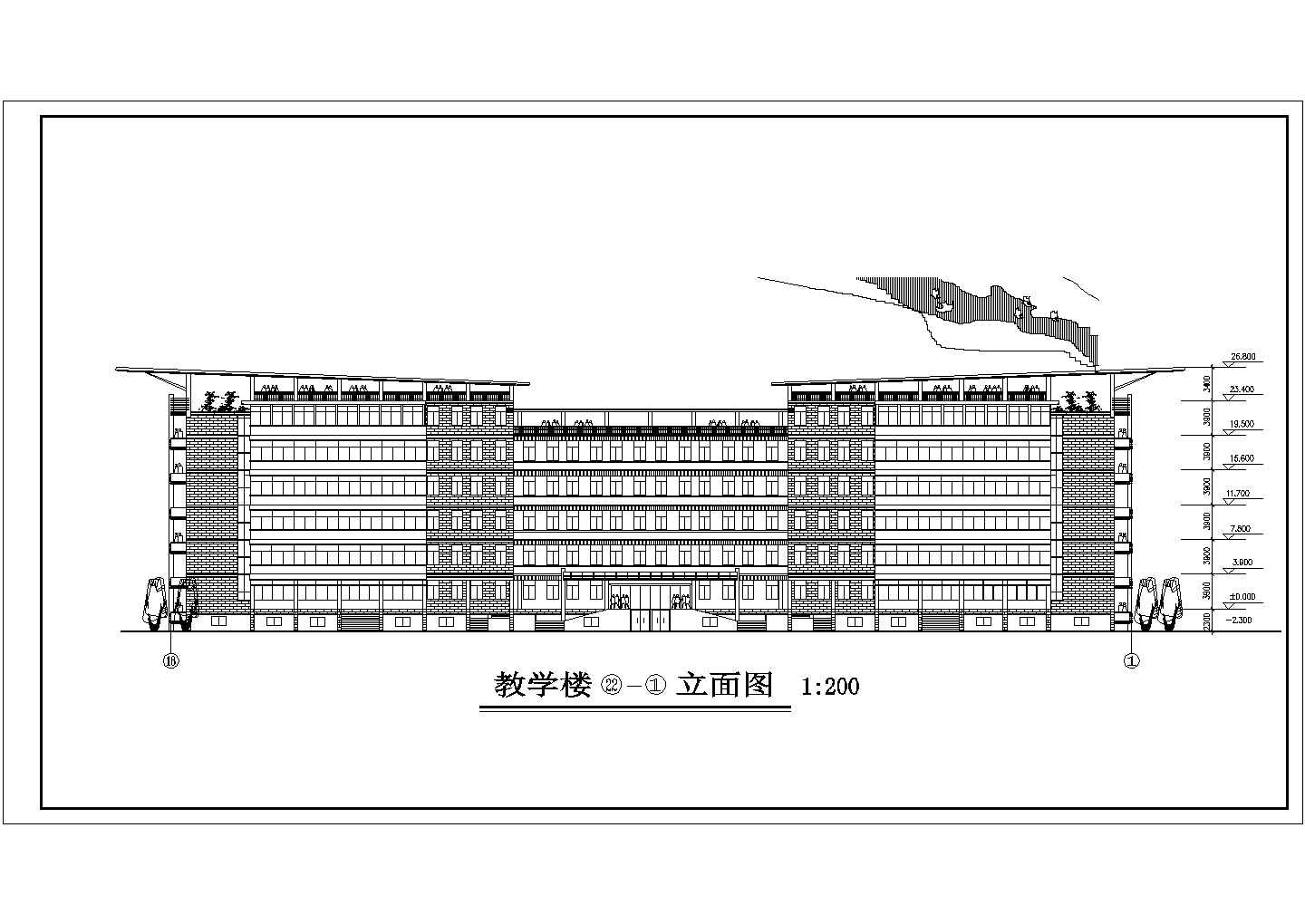 某地六层中学教学楼建筑设计规划施工图