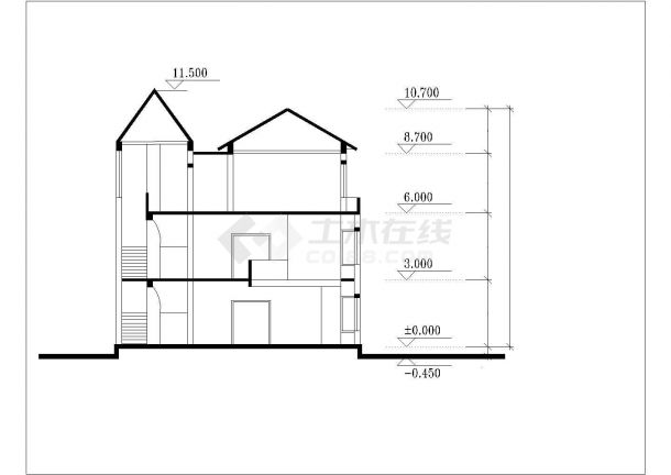 现代风格三层别墅建筑户型设计施工方案图-图二