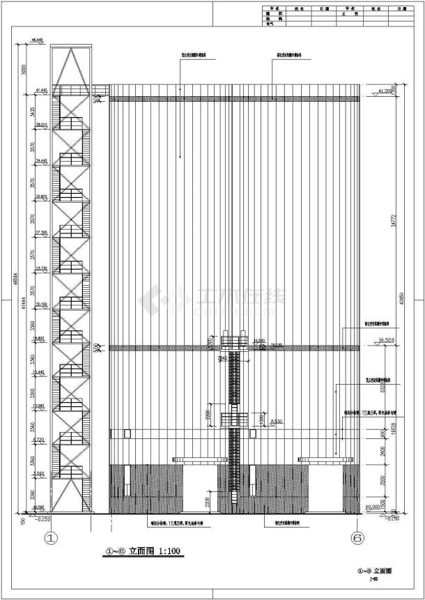 工业建筑煤仓建筑施工图（共8张）-图一
