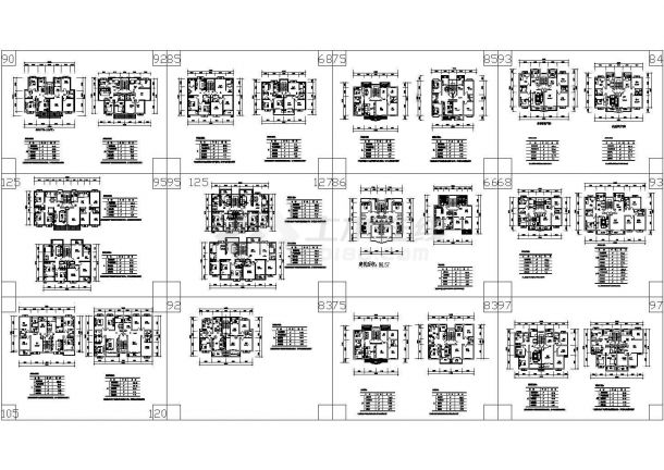 25个多层住宅经典户型设计全套图纸-图一