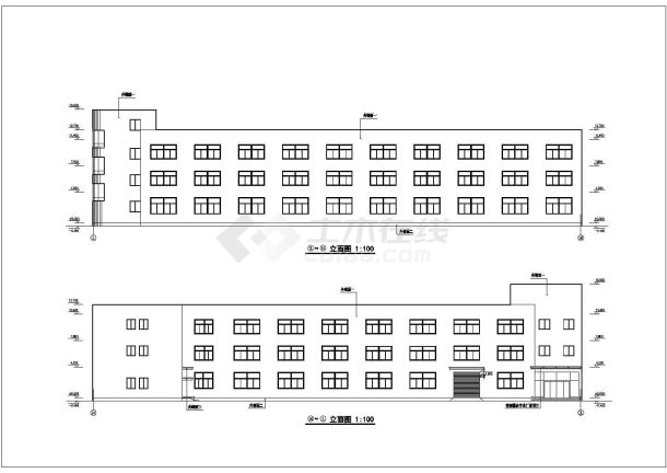湖南省某城市三层厂房建筑施工全套图纸-图二