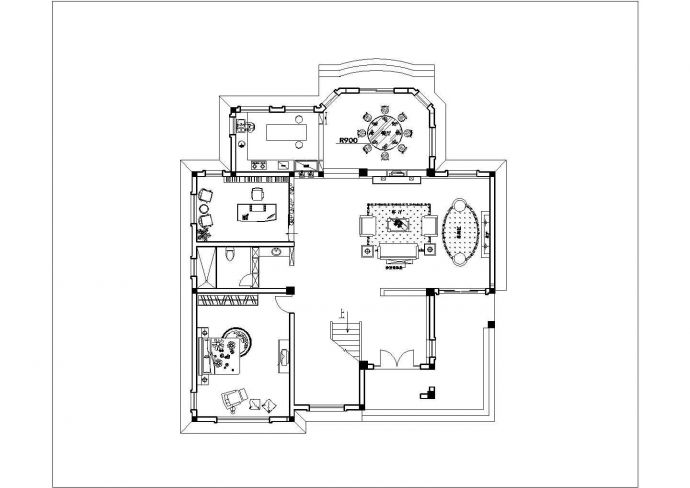 某市现代双层精致别墅装修设计施工图纸_图1
