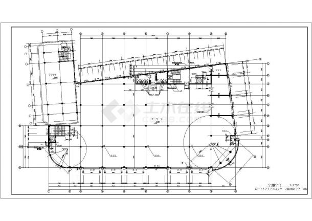 某地区5层商业综合体建筑施工设计图-图二