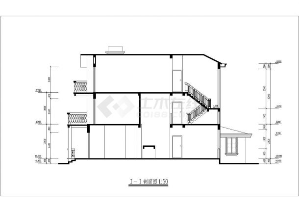 某地三层别墅建筑设计方案图（共9张）-图一