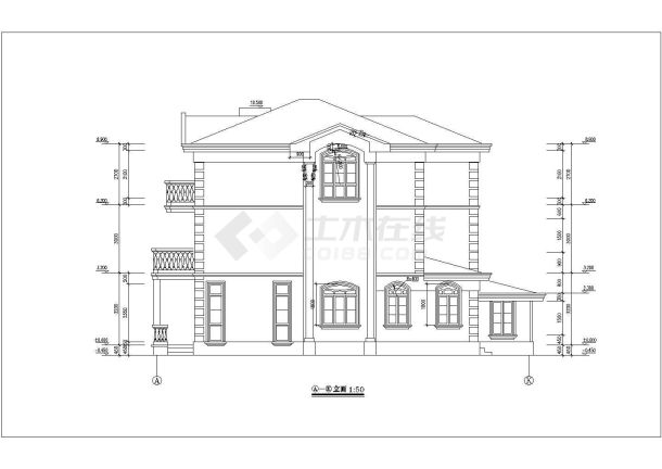 某地三层别墅建筑设计方案图（共9张）-图二