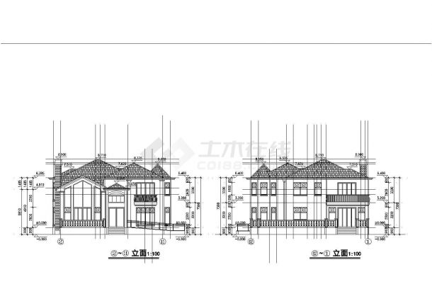 某地两层别墅建筑设计施工图（共12张）-图二