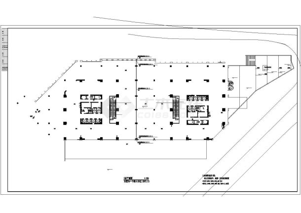 某步行街商业步行街四十五层双子星大厦建筑施工图-图二