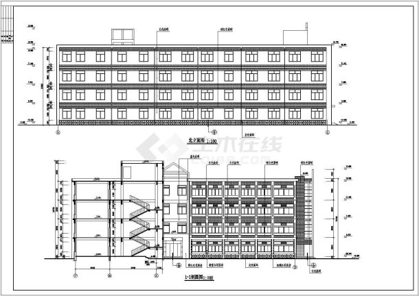 某地四层小学教学楼建筑规划方案设计图-图二