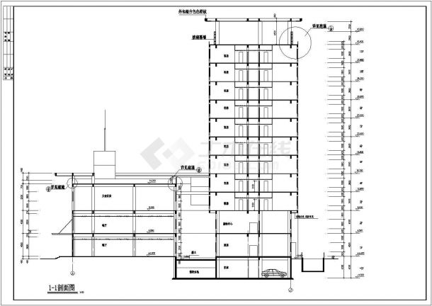 某地多层学校公寓建筑设计规划施工图-图二