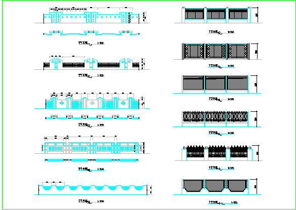 多款样式围墙方案图_图1
