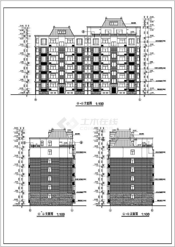 六层2801平方米住宅建筑设计图-图一