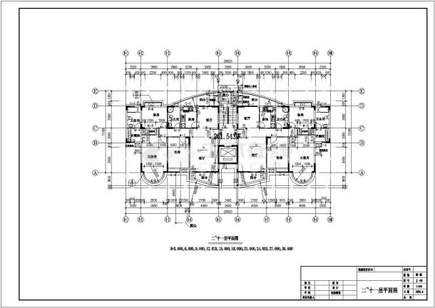 某地十二层商住楼建筑施工图（标注详细）-图二