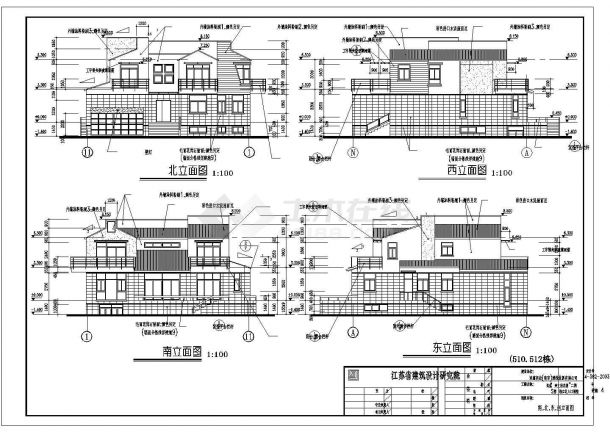 某地三层别墅建筑设计施工图（共6张）-图一