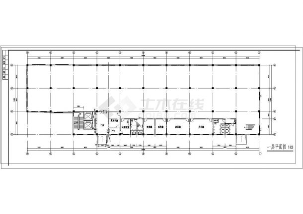 某地比较详细的三层厂房建筑施工图-图一