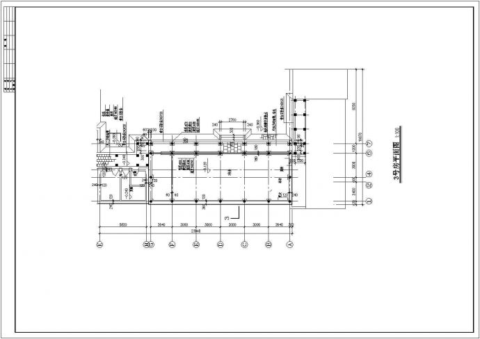 组合剖面仿古式详细建筑施工设计图_图1