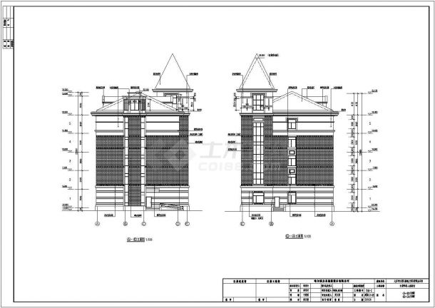 某学校宿舍楼建筑施工平面图（共13张）-图一
