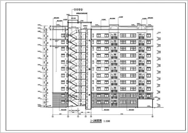 框架结构六层精致住宅楼详细建筑施工图-图二