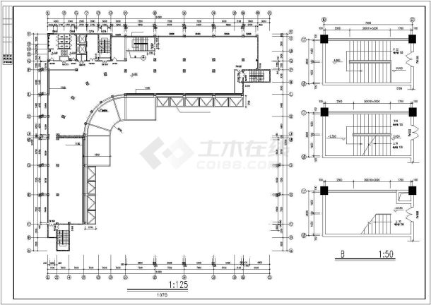 某地小型大厦办公楼建筑施工图（共8张）-图二