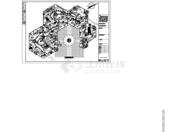 某古典园林式广场设计方案CAD图纸-图一