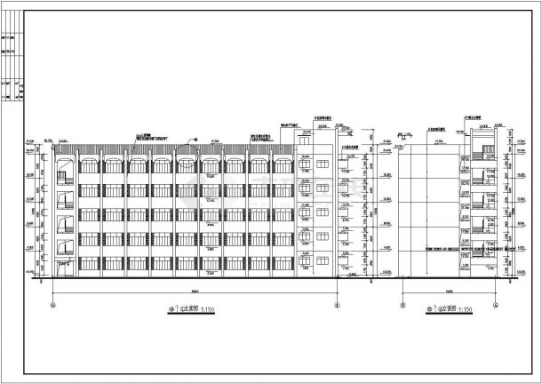 某地大学教学楼全套CAD设计施工图-图一