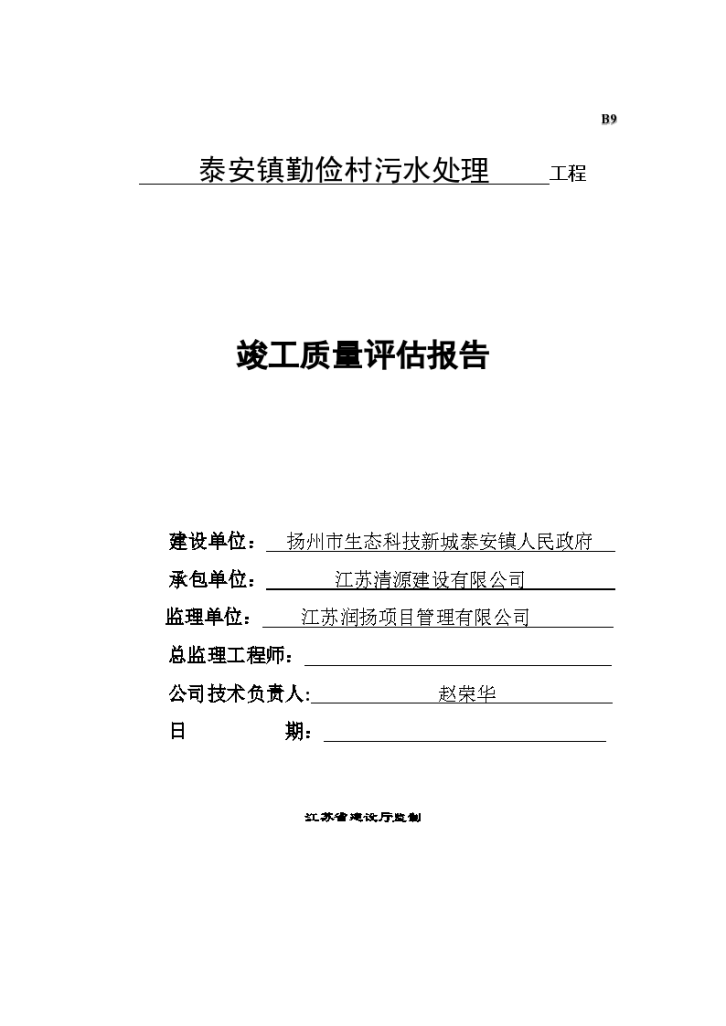 泰安镇污水处理工程监理评估报告（共40页-图一