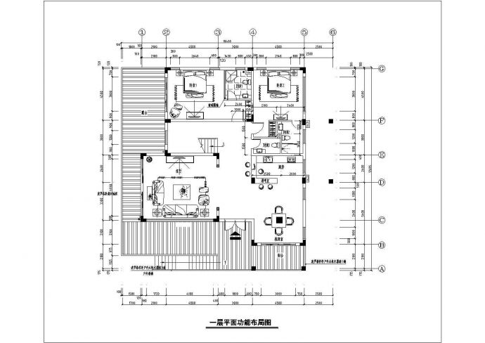 某市现代双层别墅装修设计施工图纸_图1