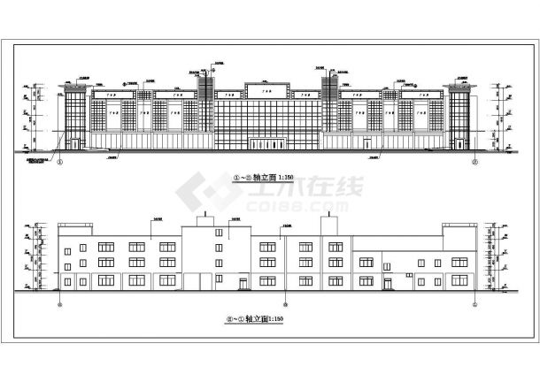 某三层商业超市综合楼建筑施工方案图-图一