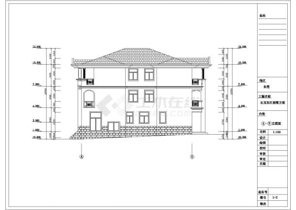 某地三层别墅建筑设计方案图（共10张）-图二
