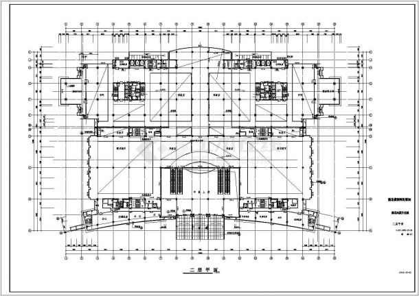 某地区双子塔综合大楼施工CAD设计图纸-图二