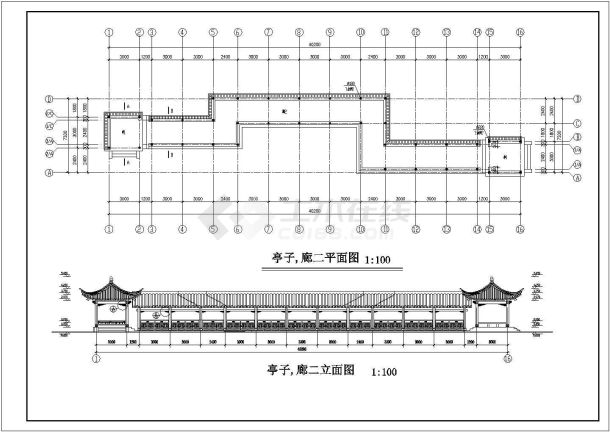 某地区仿古建筑设计块CAD设计图纸-图一