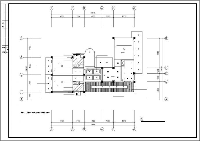 某市现代双层别墅室内装修CAD图纸_图1