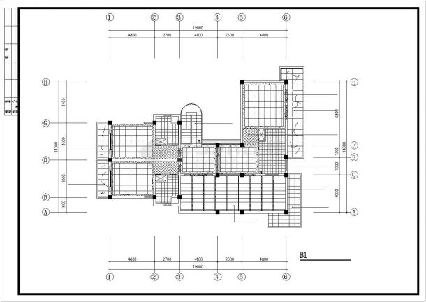 某市现代双层别墅室内装修CAD图纸-图二