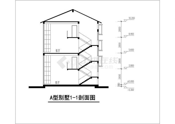 某地小型的别墅设计方案（共5张）-图二