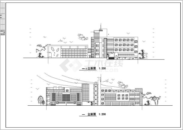 某高校艺术中心全套建筑设计施工图纸-图一