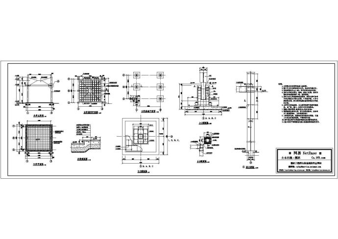 某木廊架建筑设计cad图（含设计说明）_图1