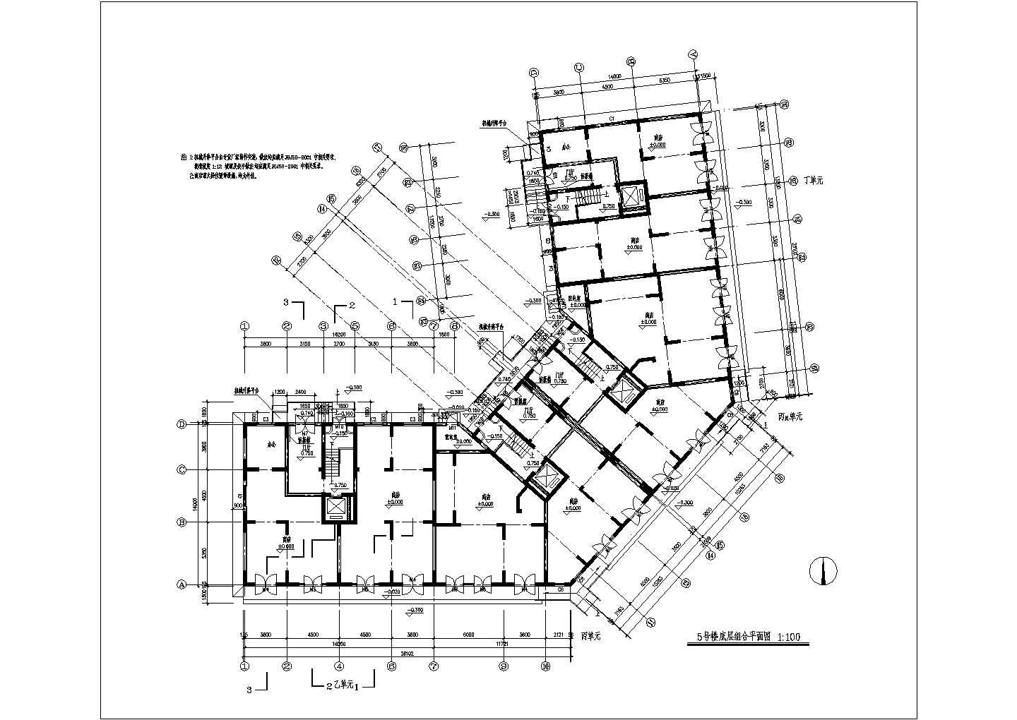 某十一层组合单元住宅楼建筑施工图