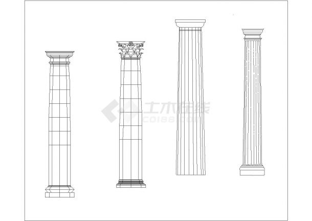最新世上最全的罗马柱式cad图纸-图二
