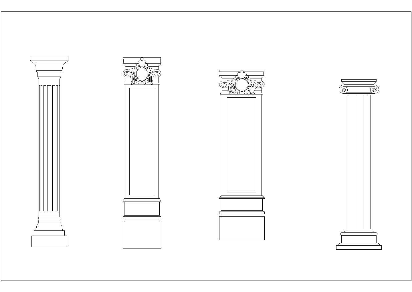 最新世上最全的罗马柱式cad图纸