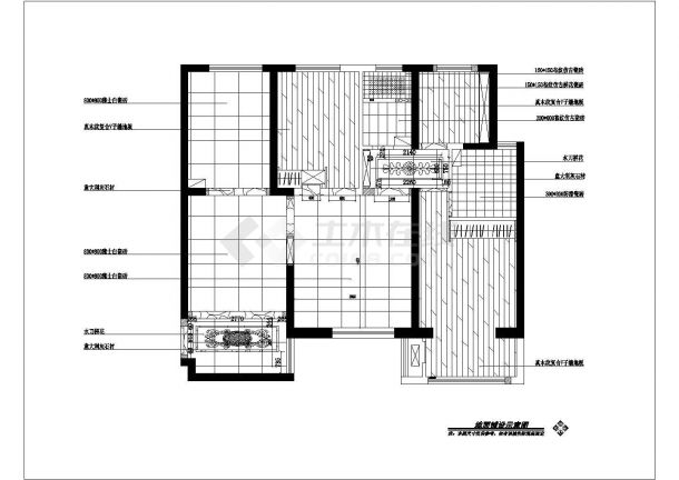 某法式风格三室两厅装修设计施工图纸-图一