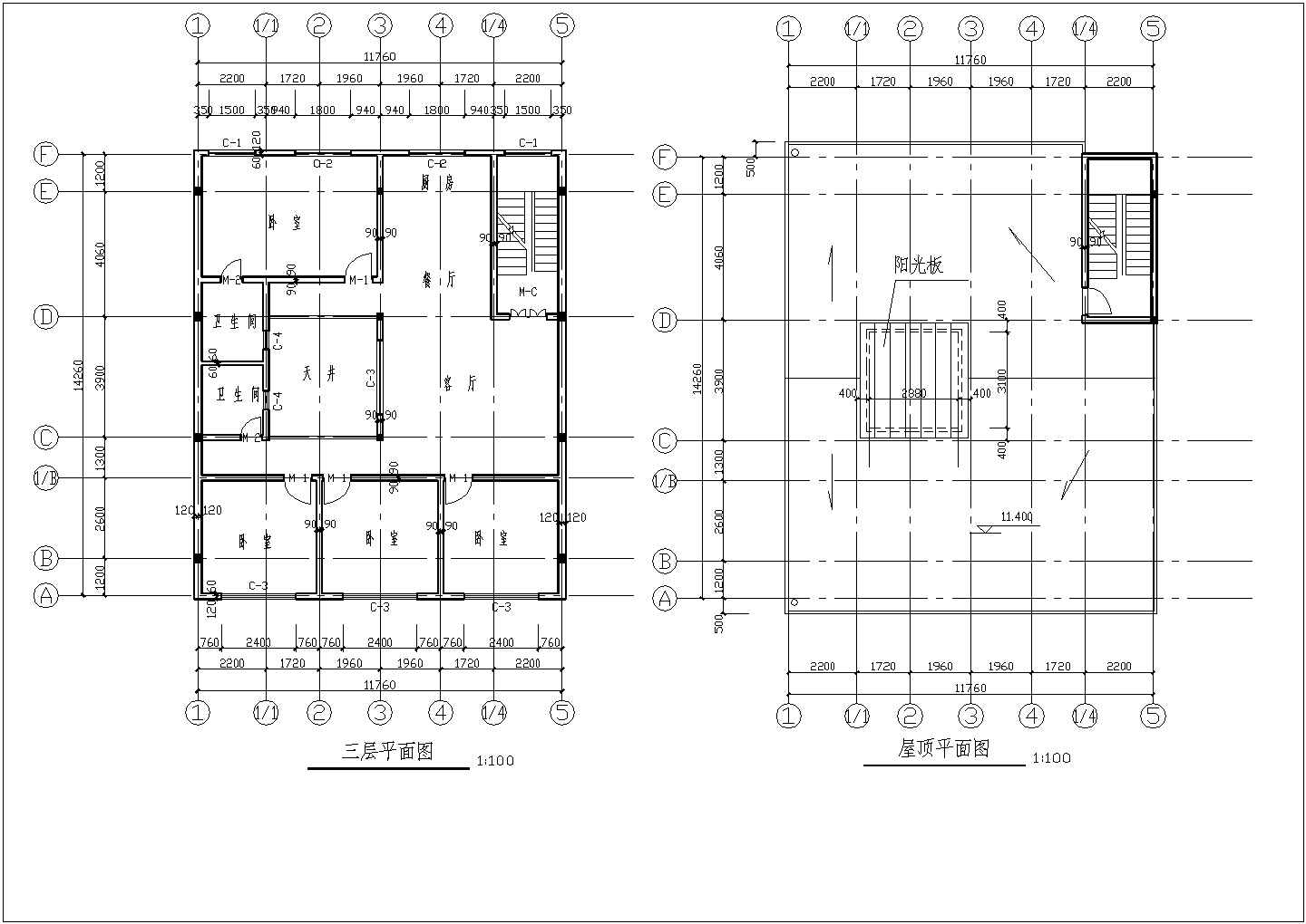私人住宅建筑结构CAD图纸（全套）
