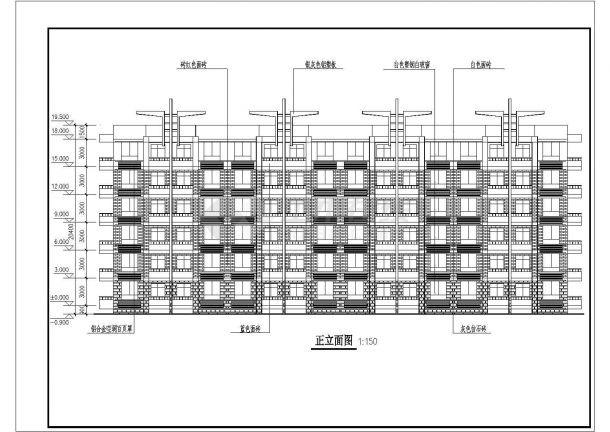 某地六层研究生公寓设计建筑施工图-图一