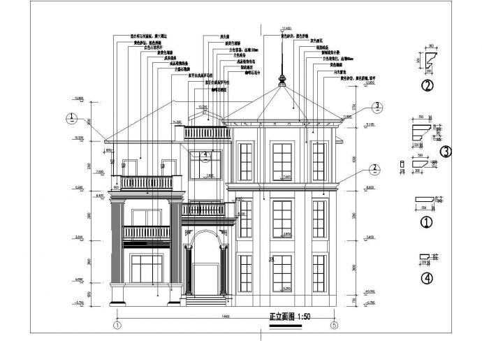 三层砖混结构私人别墅全套建筑施工图_图1