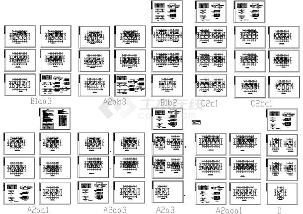 某苑联体十套电气设计CAD图纸-图一