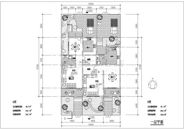  某地区新世纪村镇康房CAD建筑设计图纸-图一